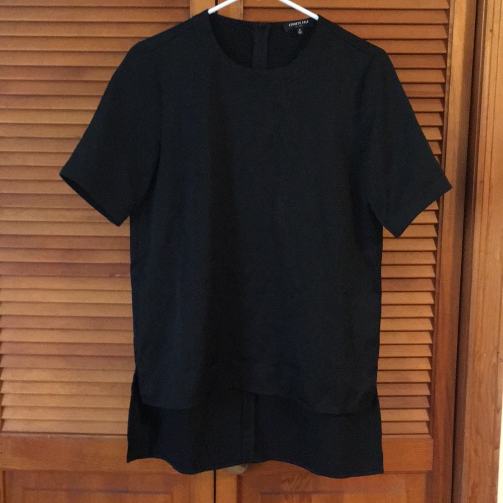 Kenneth Cole black back zip blouse size small